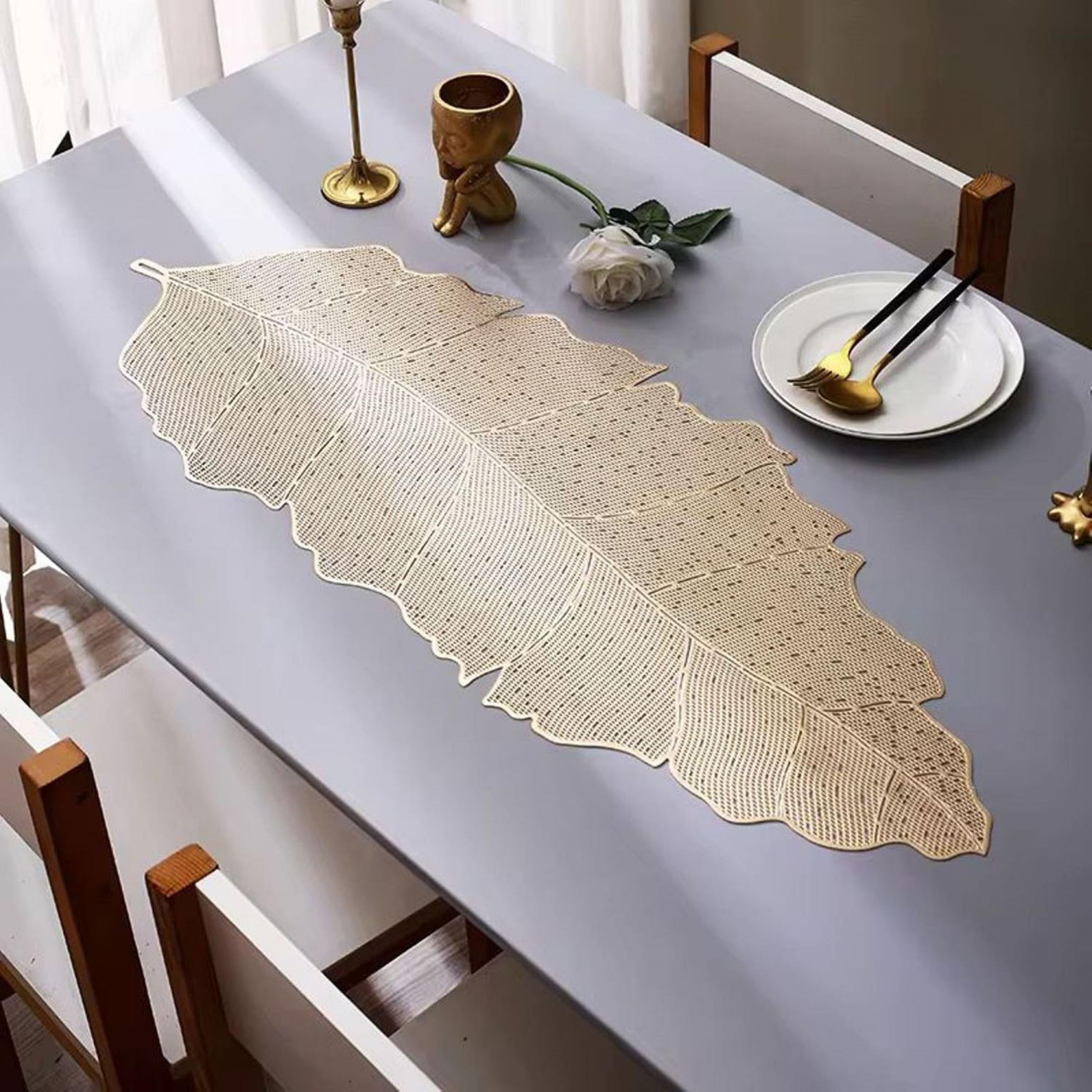 Buy MONKDECOR (O.F) Modern Rexine Cutwork Table Runner